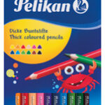 Tribriauniai pieštukai 12 spalvų 00724039 PELIKAN, R06-150