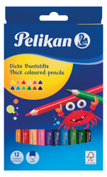 Tribriauniai pieštukai 12 spalvų 00724039 PELIKAN, R06-150