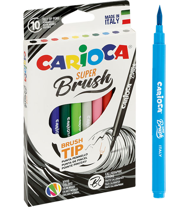 Flomasteriai Brush 10 spalvų CARIOCA 42937, R07-146