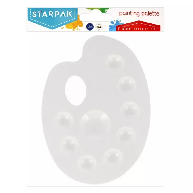 Paletė dažams ovali plastikinė balta 236217 STARPAK, R16-906