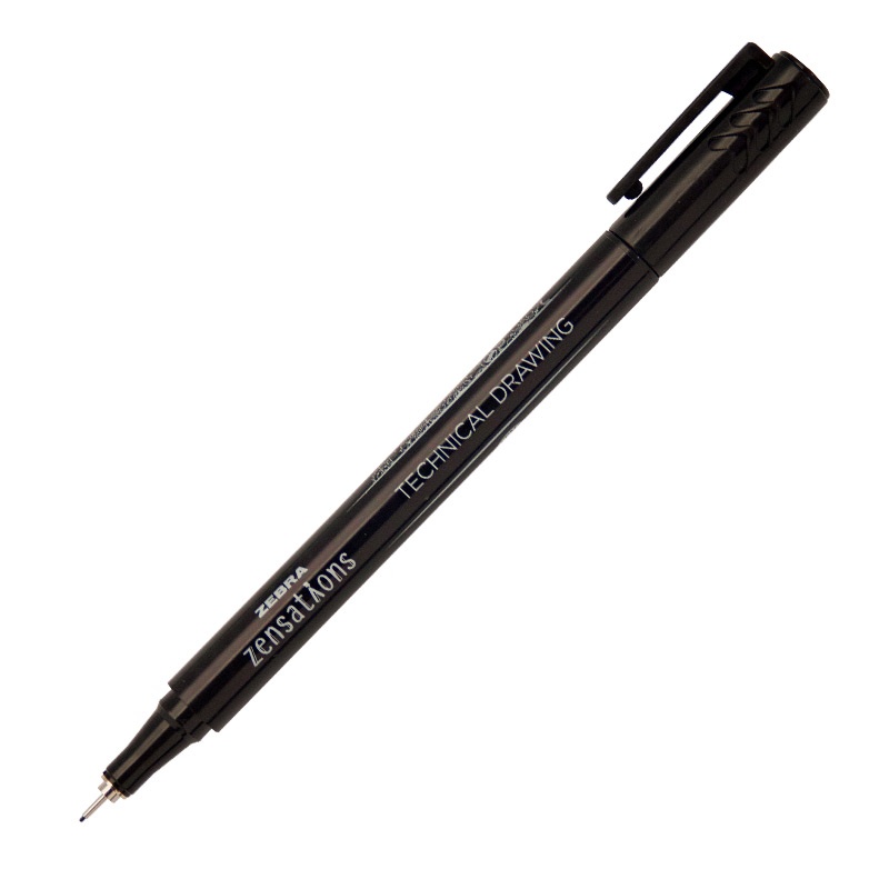 30092 ZEBRA Rašiklis Drawing juodas 0.2mm  R02-141