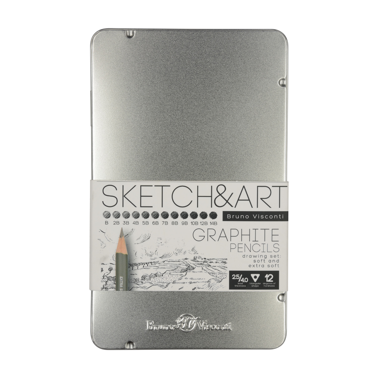 Pieštukų rinkinys 12 vnt tribriauniai grafitiniai SKETCH&ART 21-0066, R05-944