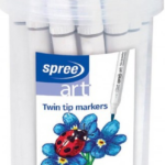 Flomasteriai dvipusiai 12 spalvų Soft Brush Fin Tip 58102 SPR, R07-208