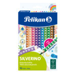 Pieštukai tribriauniai stori 12 spalvų SILVERINO 700627 PELIKAN, R06-168