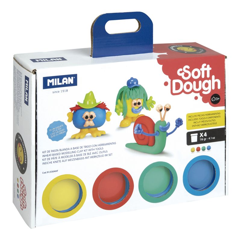 Plastilinas 4spx116g+priedai SOFT DOUGH 913304HF MILAN, M05-073