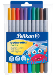 Flomasteriai dvipusiai 10spalvų Colorella Twin 00949511 PELIKAN, R07-056