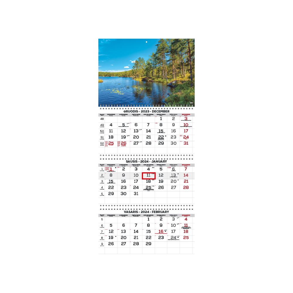 Kalendorius 3-jų dalių TRIO Extra 2417030016 TIMER, B13-0588