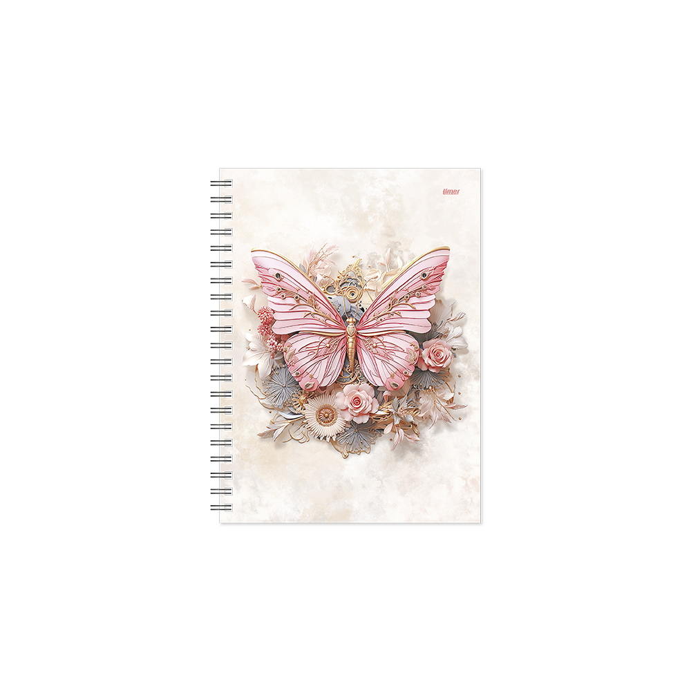 Kalendorius MOKSLO KNYGA SPIRAL ROSE BUTTERFLY 2417901858 TIMER, B13-4496