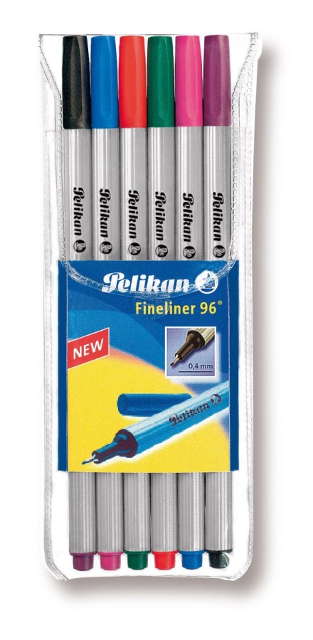 Rašiklių rinkinys FINELINER 96 6 spalvų 00940650 PELIKAN, R02-010