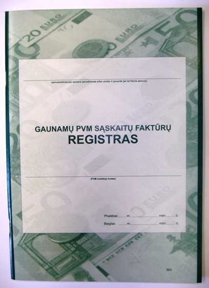 Gaunamų PVM sąskaitų-faktūrų registras A4 48l 0303, B15-819