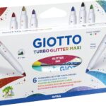 Flomasteriai 6 spalvų GIOTTO TURBO GLITTER MAXI 426600  FILA/LYRA, R07-184