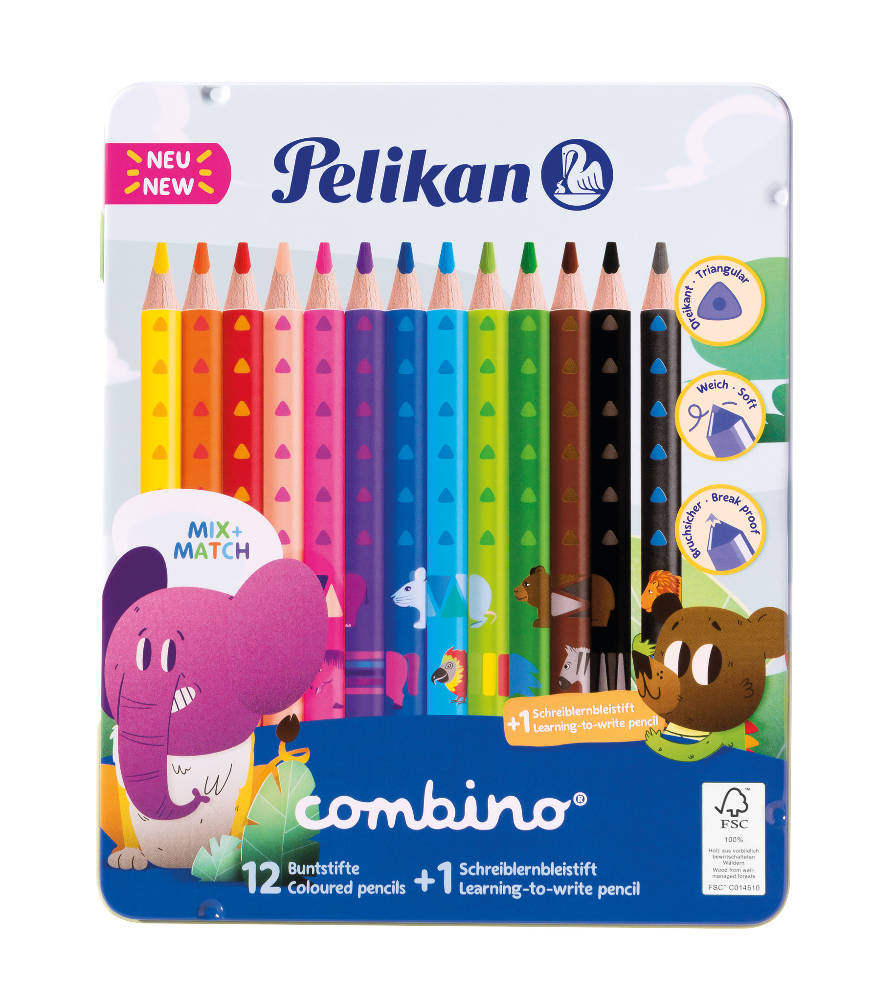 Pieštukai tribriauniai 13 spalvų COMBINO 811200 PELIKAN, R06-170