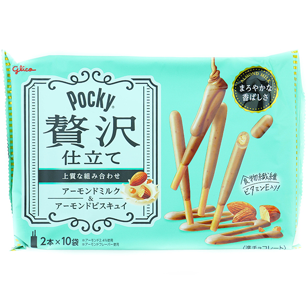 Migdolų pieno skonio sausainiai „Pocky“ Zeitaku Shitate, 110g 72091